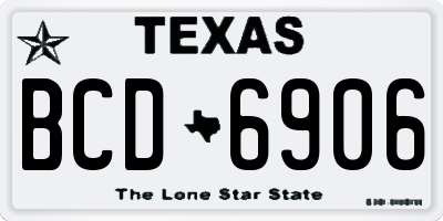 TX license plate BCD6906