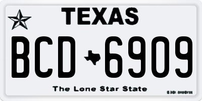 TX license plate BCD6909