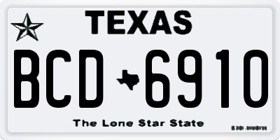 TX license plate BCD6910