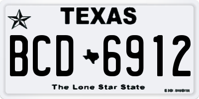 TX license plate BCD6912
