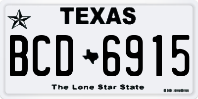 TX license plate BCD6915