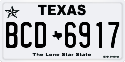 TX license plate BCD6917