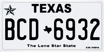 TX license plate BCD6932