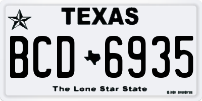 TX license plate BCD6935