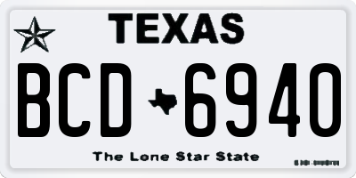TX license plate BCD6940