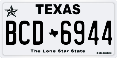 TX license plate BCD6944