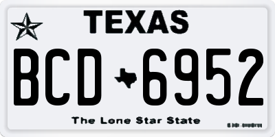 TX license plate BCD6952