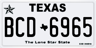 TX license plate BCD6965