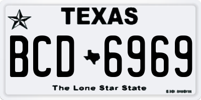 TX license plate BCD6969