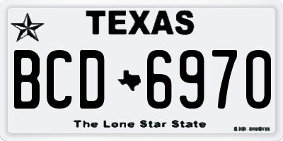 TX license plate BCD6970