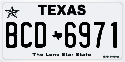 TX license plate BCD6971