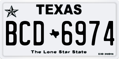 TX license plate BCD6974