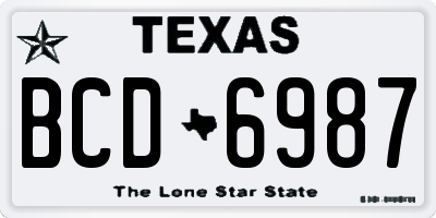 TX license plate BCD6987