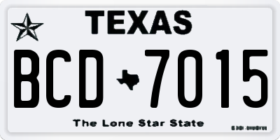 TX license plate BCD7015
