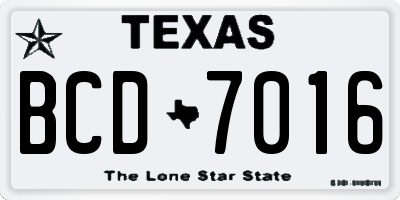 TX license plate BCD7016