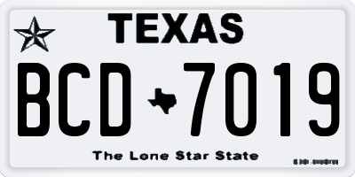 TX license plate BCD7019