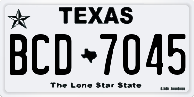 TX license plate BCD7045