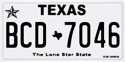 TX license plate BCD7046
