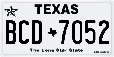 TX license plate BCD7052