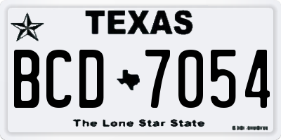 TX license plate BCD7054