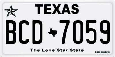 TX license plate BCD7059