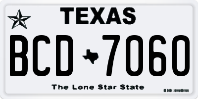 TX license plate BCD7060