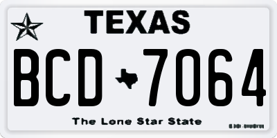 TX license plate BCD7064