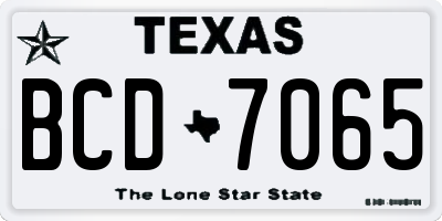 TX license plate BCD7065