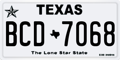 TX license plate BCD7068