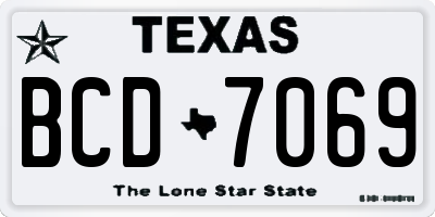 TX license plate BCD7069