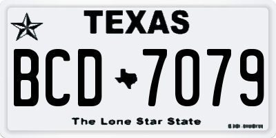 TX license plate BCD7079