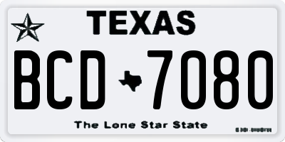 TX license plate BCD7080