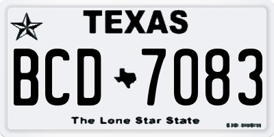 TX license plate BCD7083