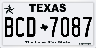 TX license plate BCD7087