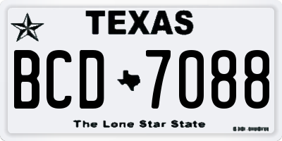 TX license plate BCD7088