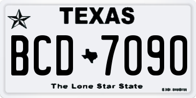 TX license plate BCD7090