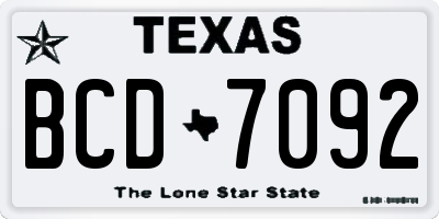 TX license plate BCD7092