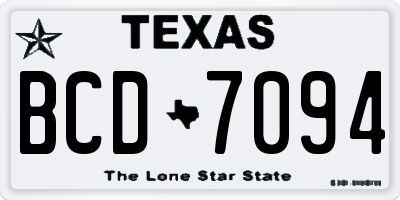 TX license plate BCD7094