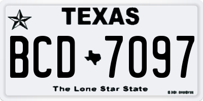 TX license plate BCD7097