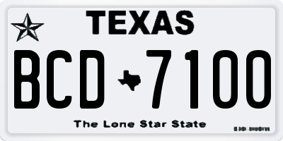 TX license plate BCD7100
