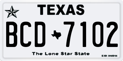 TX license plate BCD7102