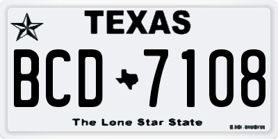 TX license plate BCD7108