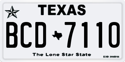 TX license plate BCD7110