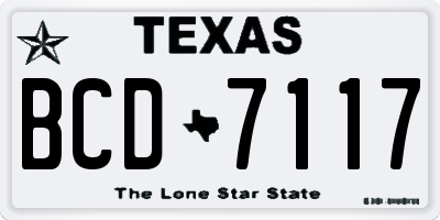 TX license plate BCD7117