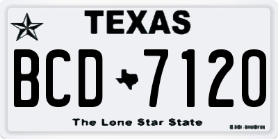 TX license plate BCD7120