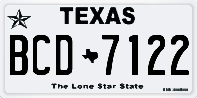 TX license plate BCD7122