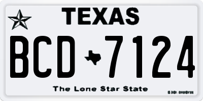 TX license plate BCD7124