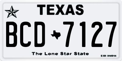 TX license plate BCD7127