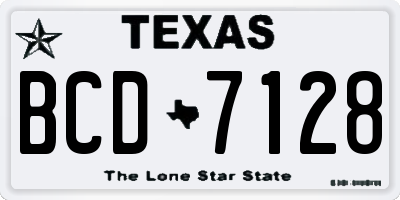 TX license plate BCD7128