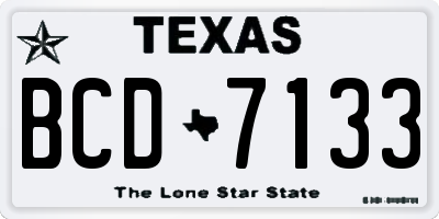 TX license plate BCD7133